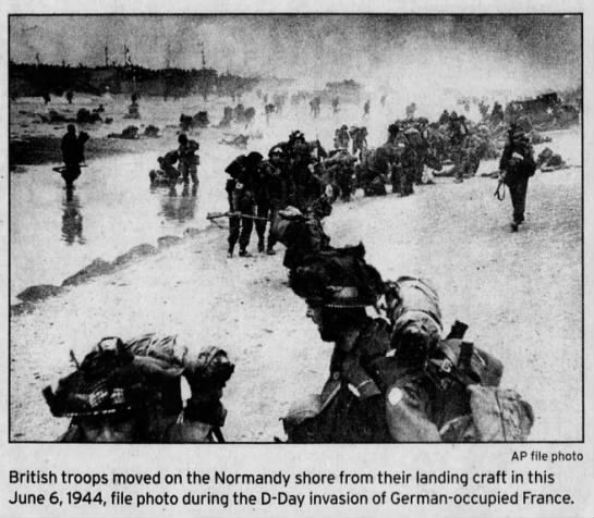 British troops moved on the Normandy Shore